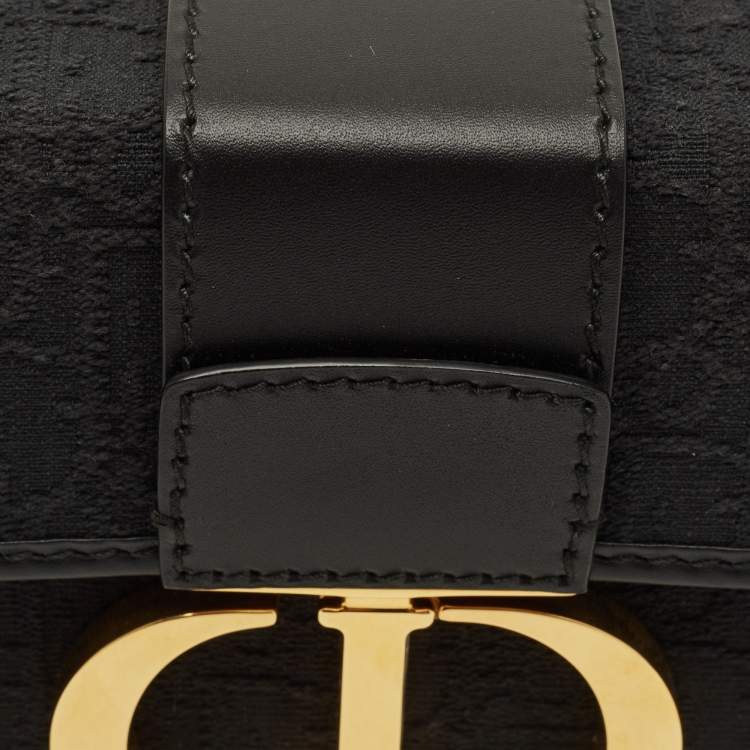 Pre Owned Dior Black Oblique Canvas and Leather 30 Montaigne Box Bag