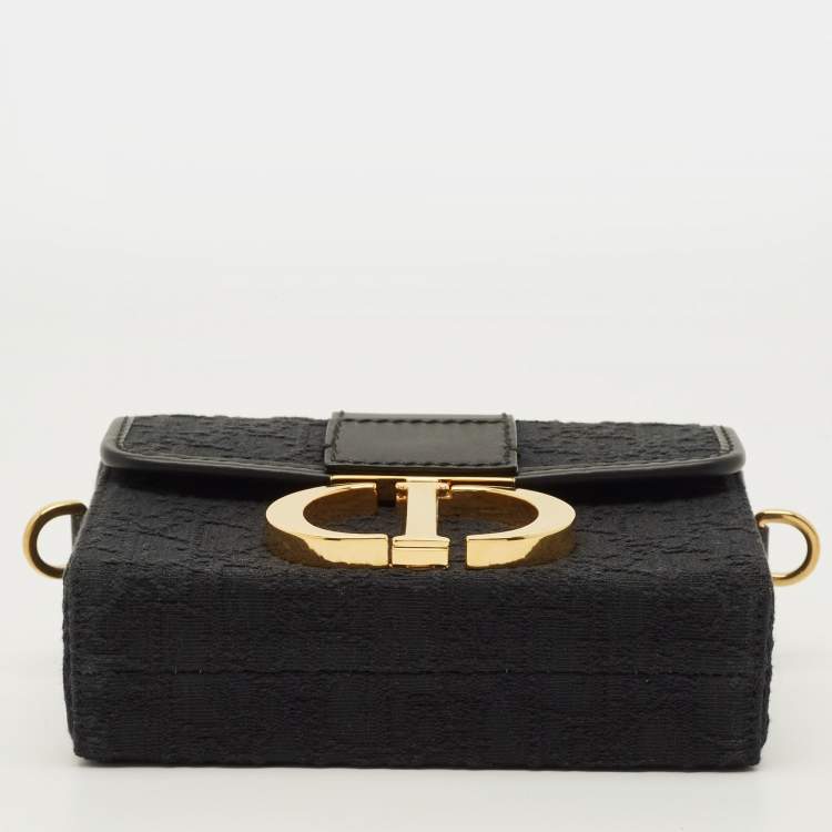 Pre Owned Dior Black Oblique Canvas and Leather 30 Montaigne Box Bag