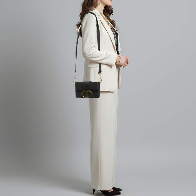 Pre Owned Dior Black Oblique Canvas and Leather 30 Montaigne Box Bag