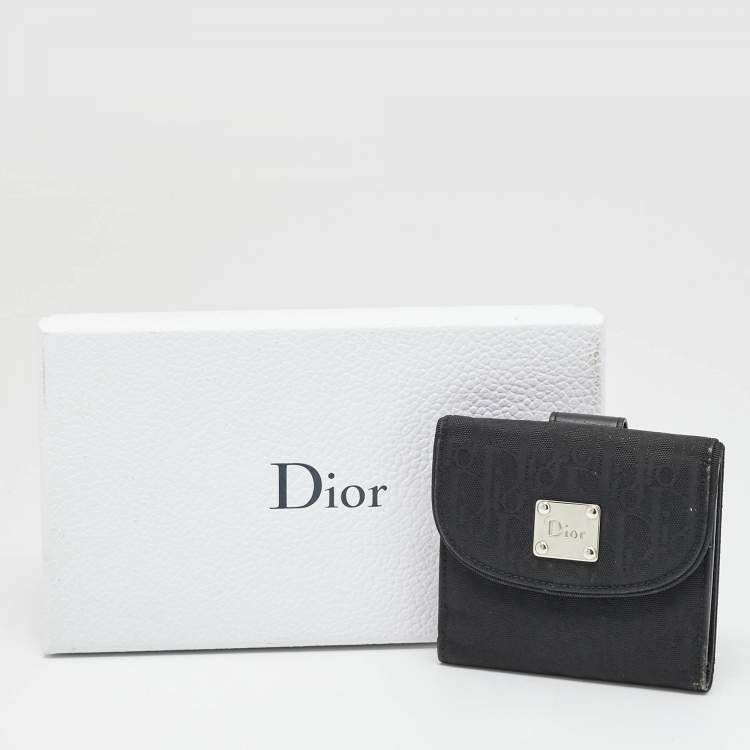 Pre Owned Dior Black Oblique Nylon French Wallet