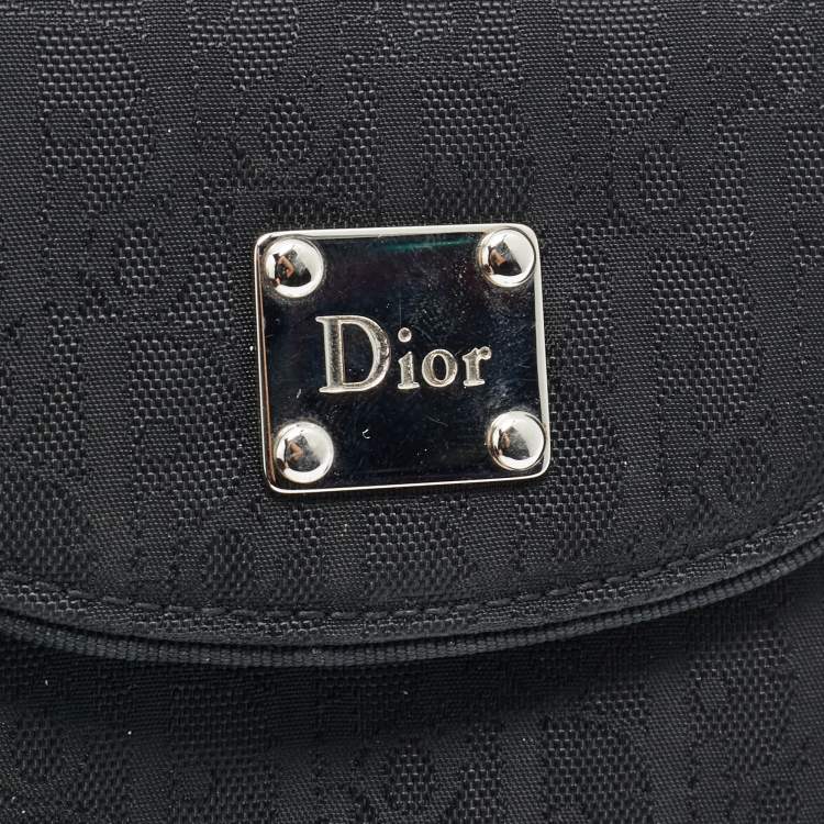 Pre Owned Dior Black Oblique Nylon French Wallet