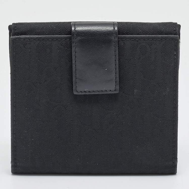 Pre Owned Dior Black Oblique Nylon French Wallet