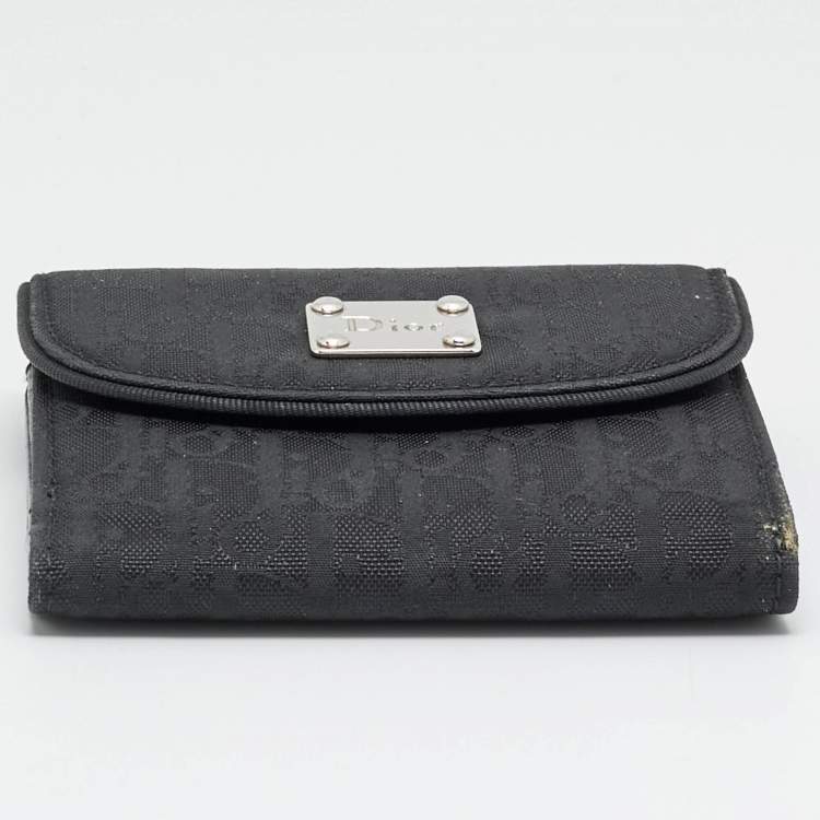 Pre Owned Dior Black Oblique Nylon French Wallet