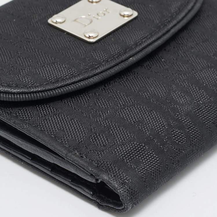 Pre Owned Dior Black Oblique Nylon French Wallet