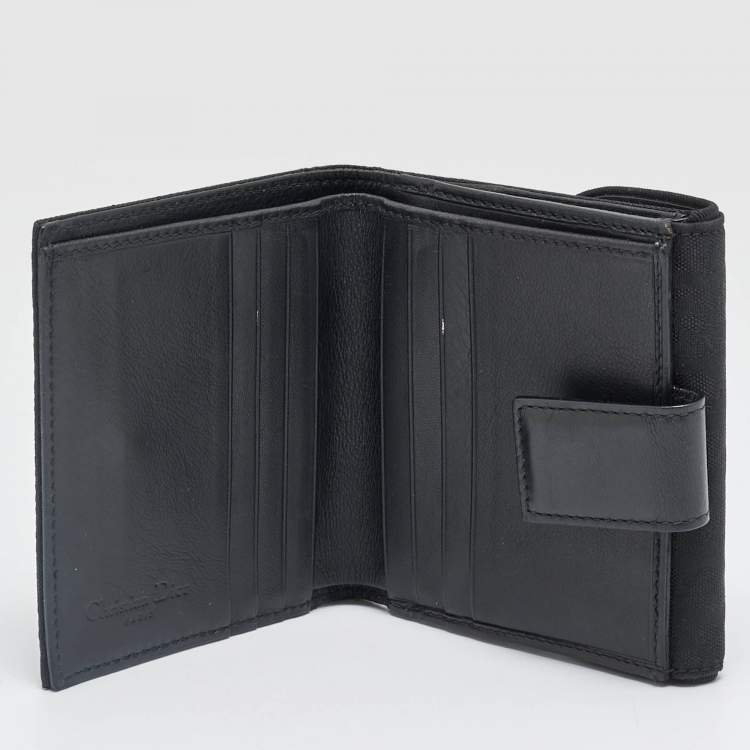 Pre Owned Dior Black Oblique Nylon French Wallet