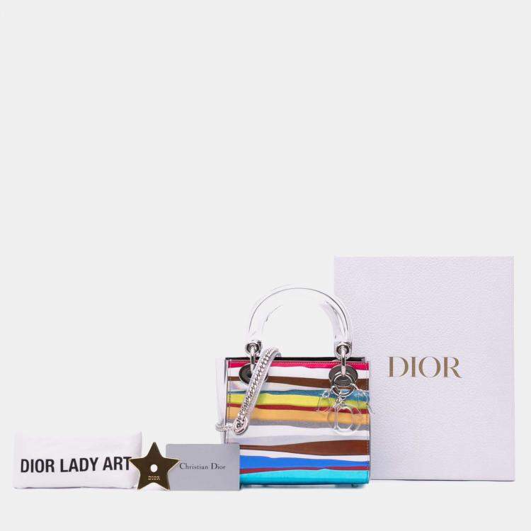 مملوكة مسبقًا Dior White Wang Guangle Medium PVC Technical Fabric Lady Dior