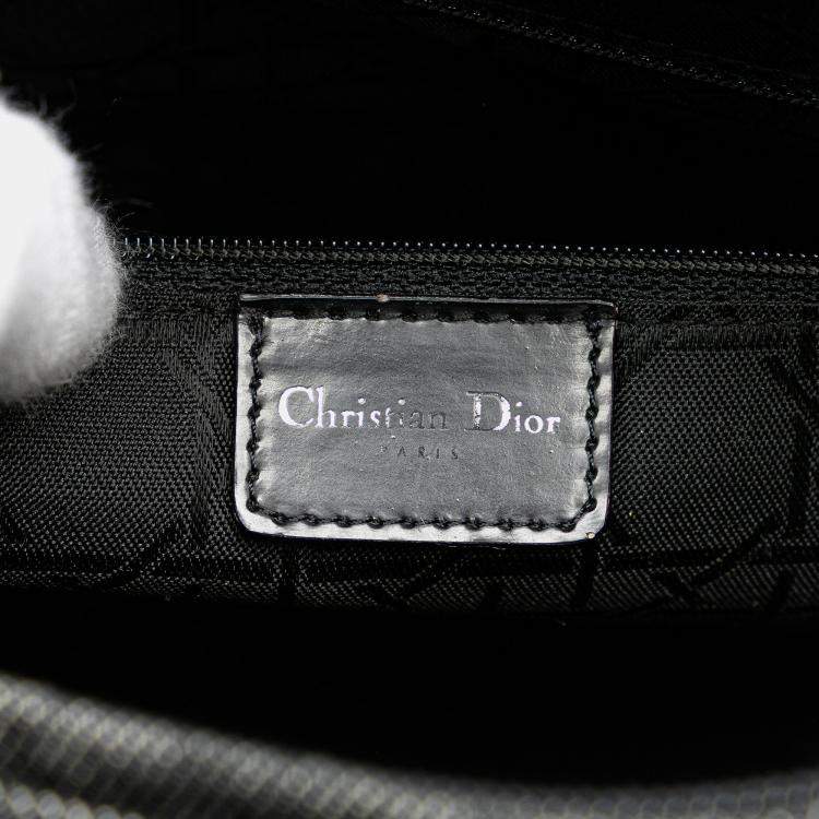 مملوكة مسبقًا Dior Black Large Denim Cannage Lady Dior