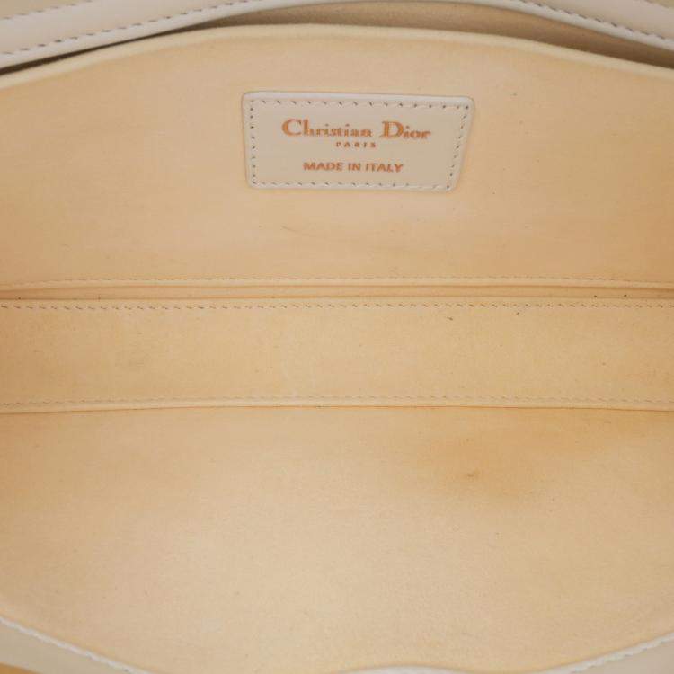 Pre Owned Dior White Medium Technical Fabric Macrocannage Lady D Joy