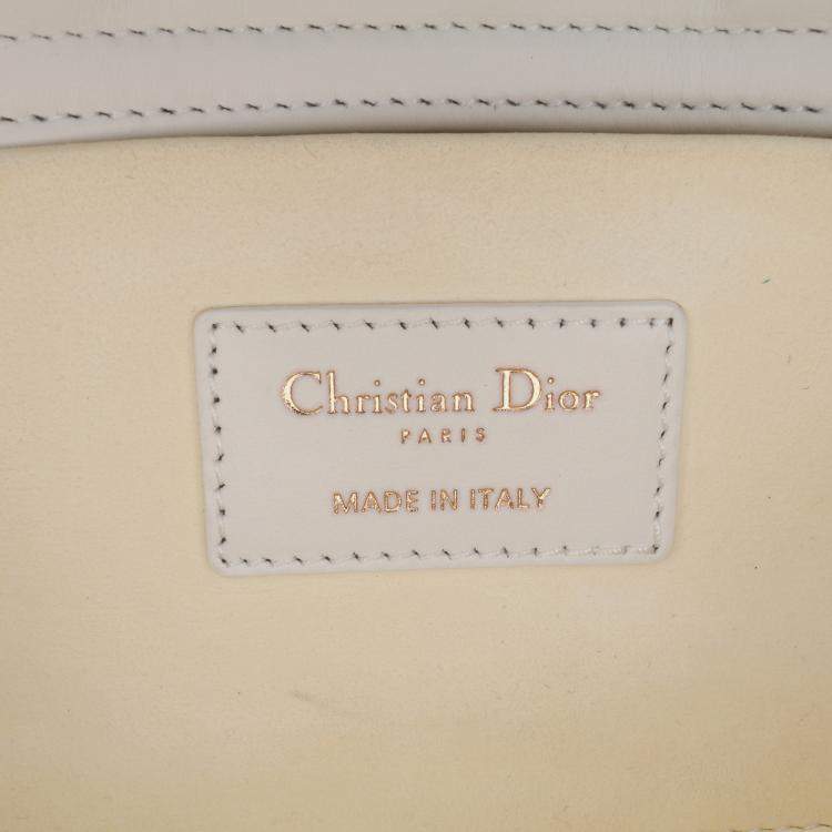 Pre Owned Dior White Medium Technical Fabric Macrocannage Lady D Joy