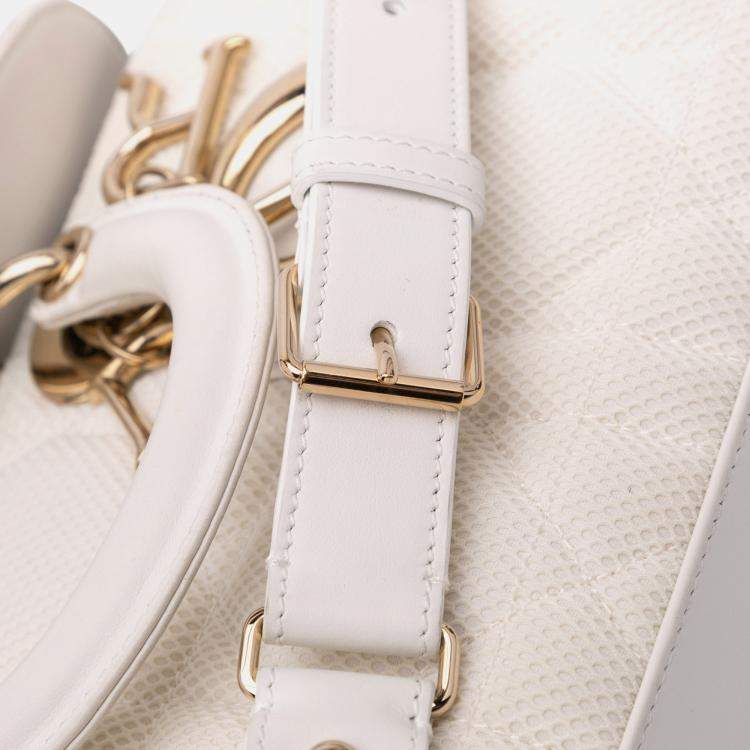 Pre Owned Dior White Medium Technical Fabric Macrocannage Lady D Joy