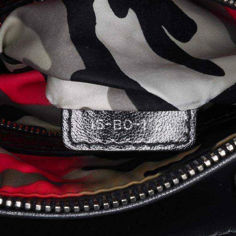 Pre Owned Dior Grey Anselm Reyle Medium Metallic Lambskin Cannage Lady Dior