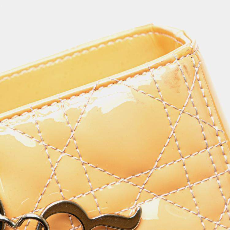 Pre Owned Dior Brown Large Patent Cannage Lady Dior