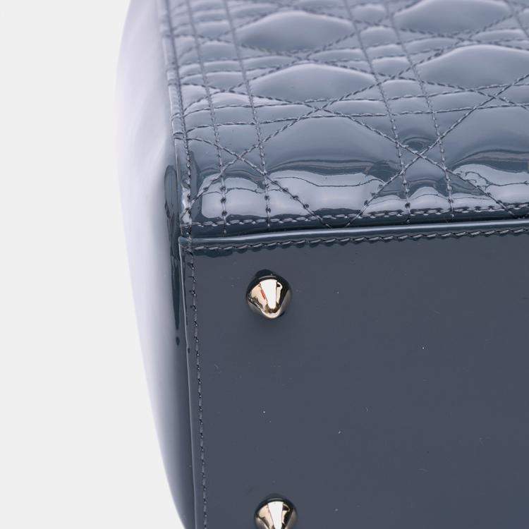 مملوكة مسبقًا Dior Blue Medium Patent Cannage Lady Dior