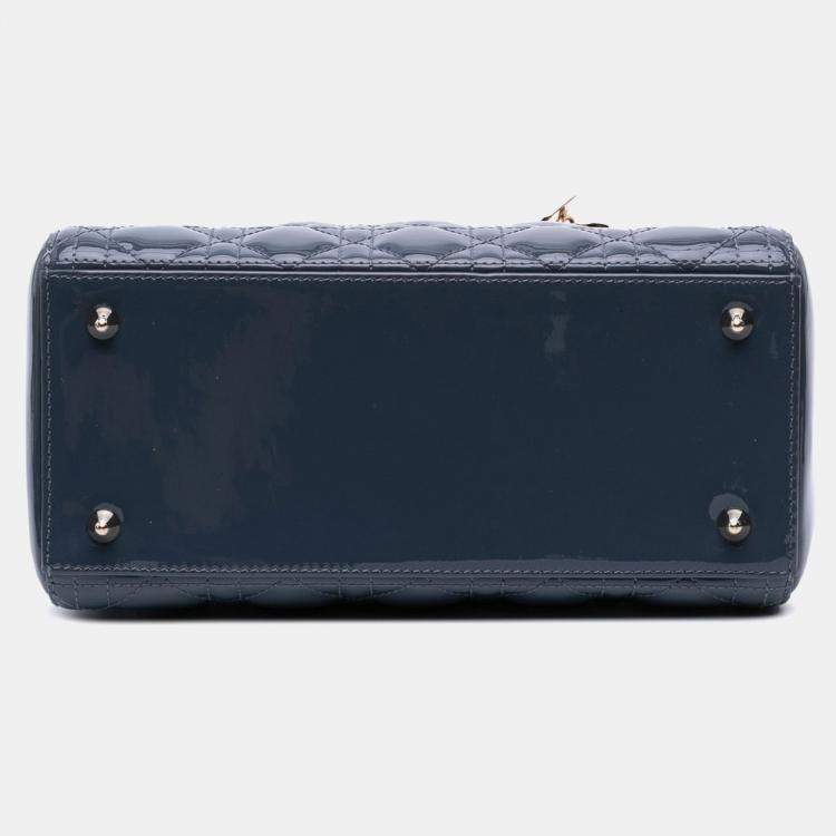 مملوكة مسبقًا Dior Blue Medium Patent Cannage Lady Dior