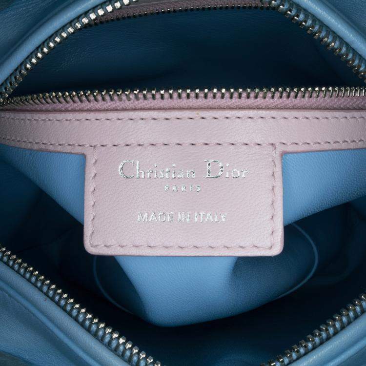 Pre Owned Dior Red Medium Tricolor Lambskin Cannage Lady Dior