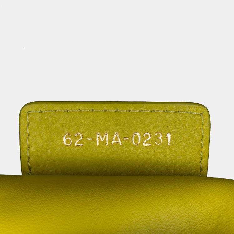 Pre Owned Dior Yellow Small Calfskin Cannage Caro Bag