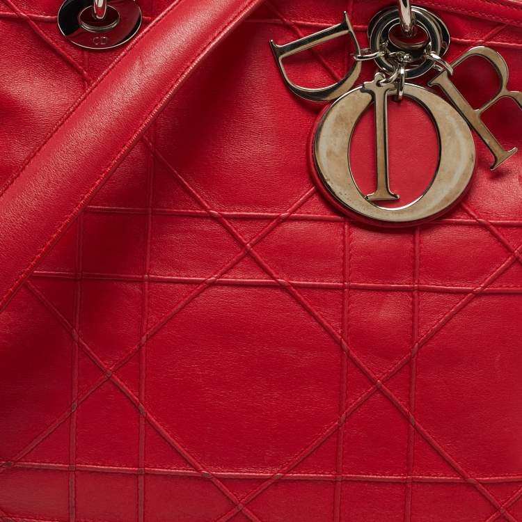 مملوكة مسبقًا Dior Granville Red Cannage Leather Tote