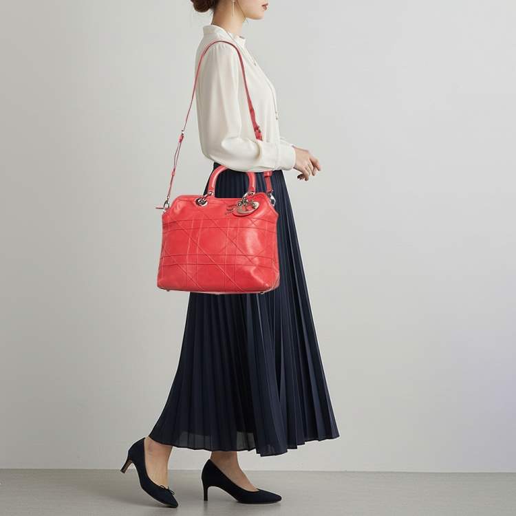 مملوكة مسبقًا Dior Granville Red Cannage Leather Tote