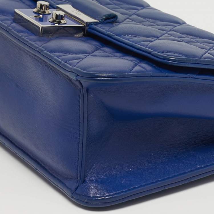 Pre Owned Dior Miss Dior Promenade Blue Cannage Leather Chain Bag