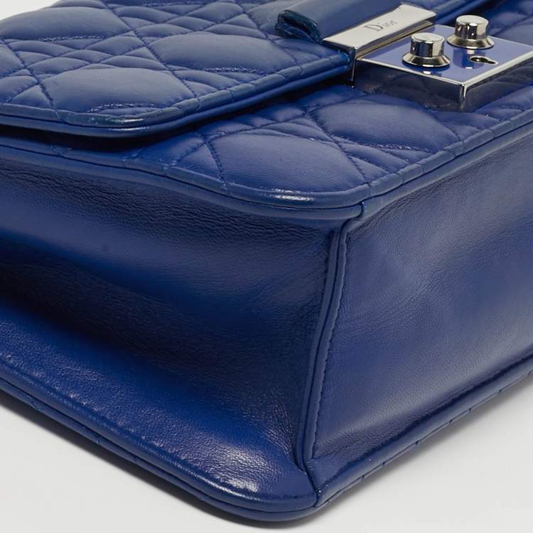Pre Owned Dior Miss Dior Promenade Blue Cannage Leather Chain Bag
