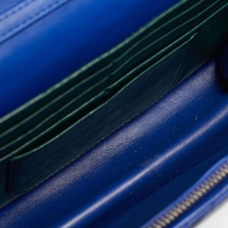 Pre Owned Dior Miss Dior Promenade Blue Cannage Leather Chain Bag