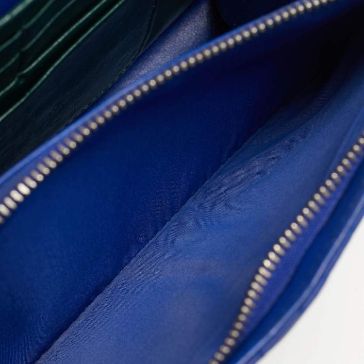 Pre Owned Dior Miss Dior Promenade Blue Cannage Leather Chain Bag