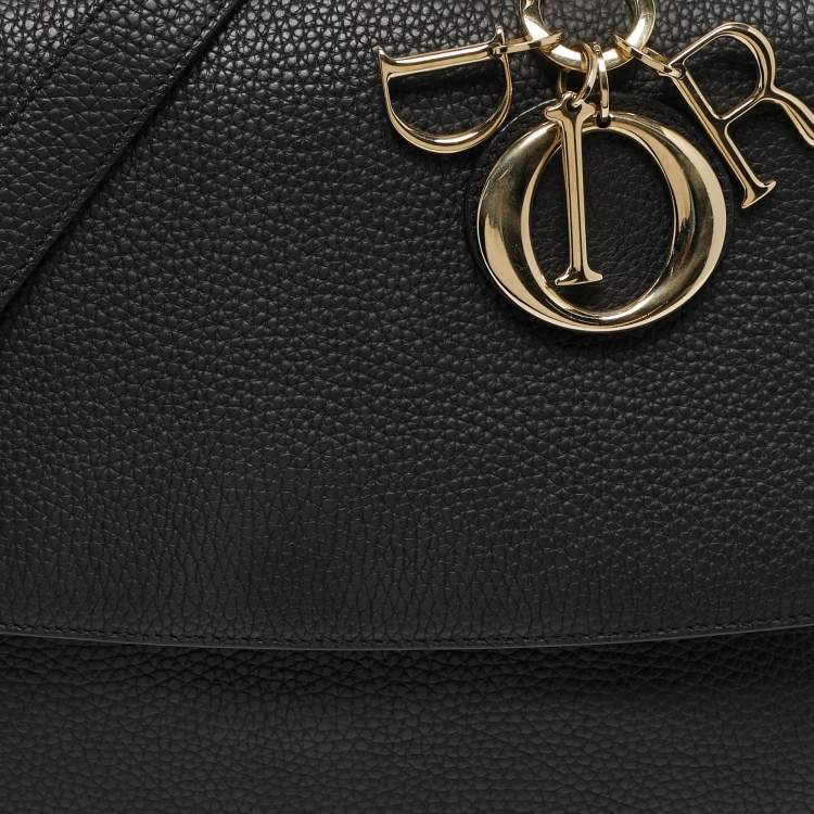 Pre Owned Dior Be Dior Medium Black Leather Top Handle Bag