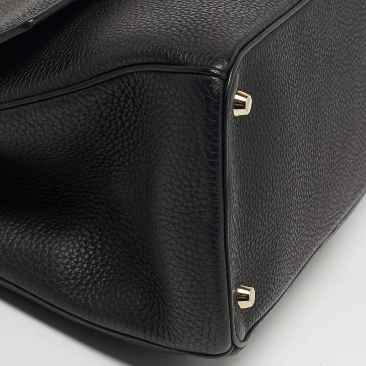 Pre Owned Dior Be Dior Medium Black Leather Top Handle Bag