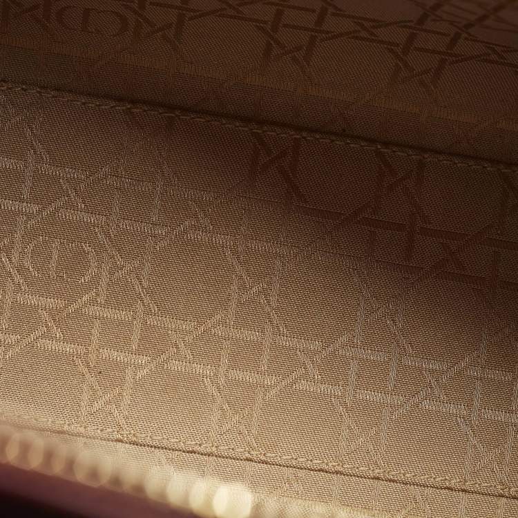 Pre Owned Dior Lady Dior Large Burgundy Cannage Patent Leather Tote