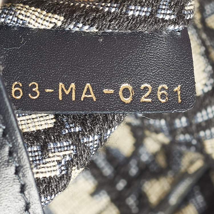 Pre Owned Dior Tan/Navy Blue Canvas and Wicker Drawstring Bucket Bag