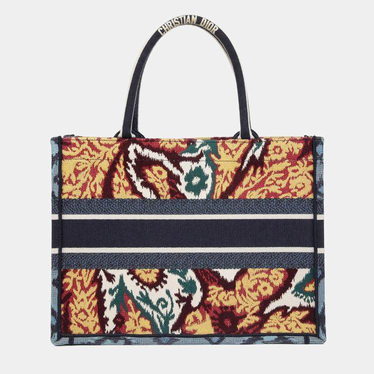 Pre Owned Dior Book Tote Medium Multicolor Canvas Tote Bag