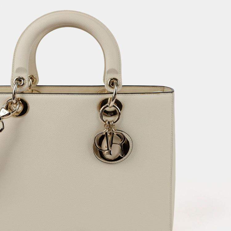 Pre Owned Dior Large White Canvas Tote Bag