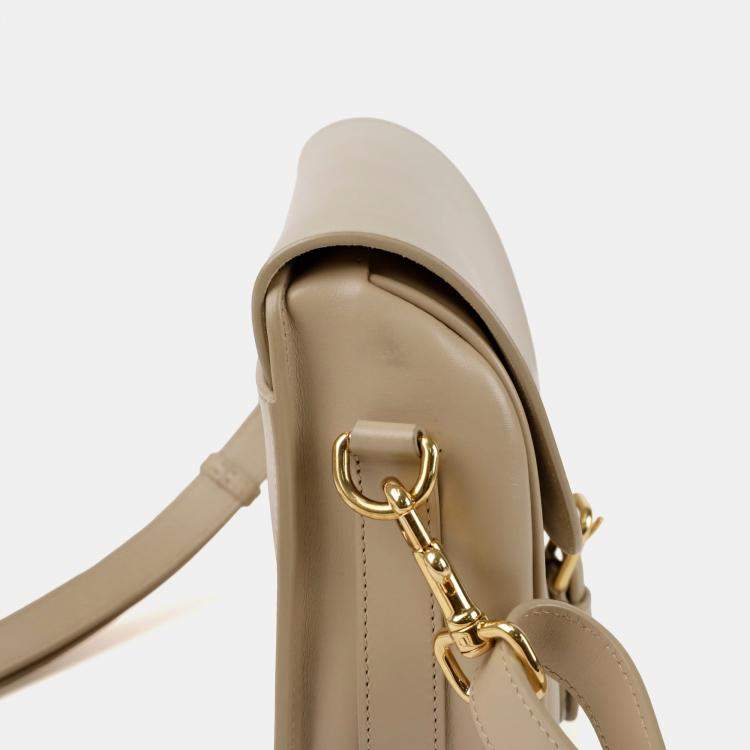 Pre Owned Dior Bobby Medium Beige Leather Shoulder Bag