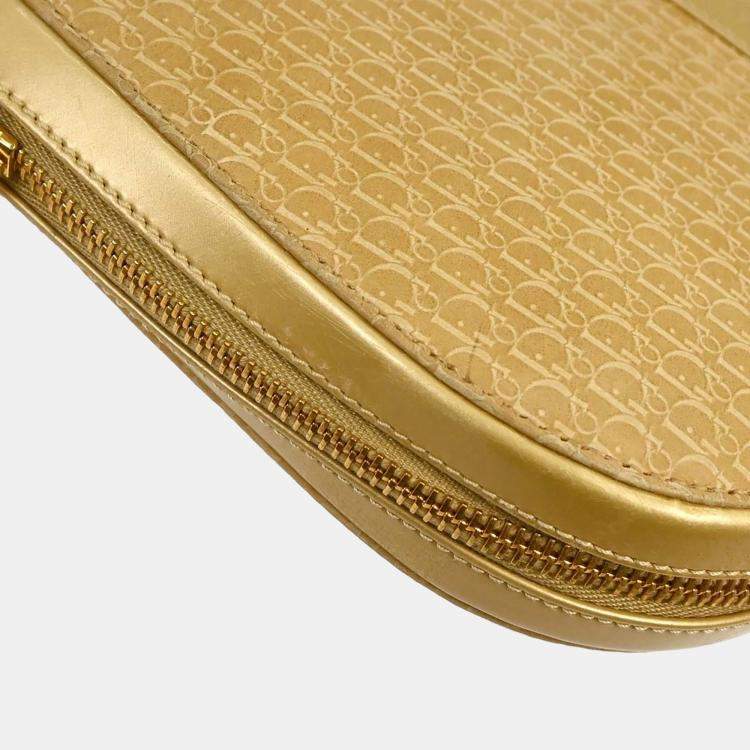 Pre Owned Dior Trotter Beige Suede Shoulder Bag