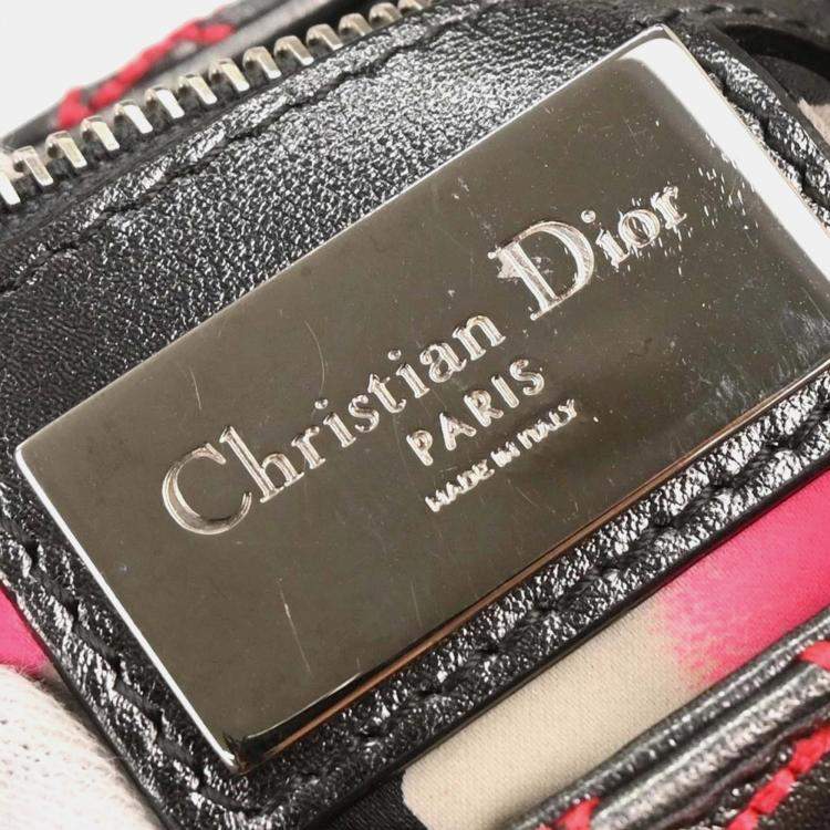 Pre Owned Dior Lady Dior Cannage Anselm Reyle Gray Lambskin Leather Top Handle Bag