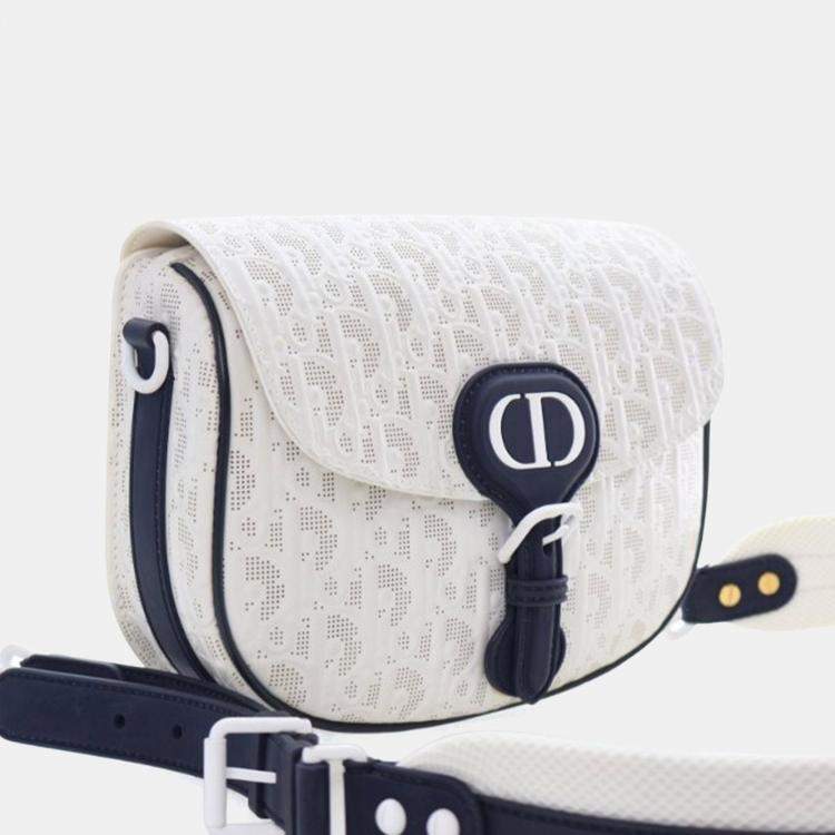 Pre Owned Christian Dior Medium White Calfskin Bobby