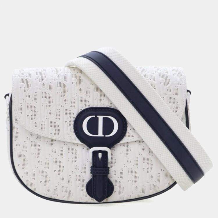 Pre Owned Christian Dior Medium White Calfskin Bobby