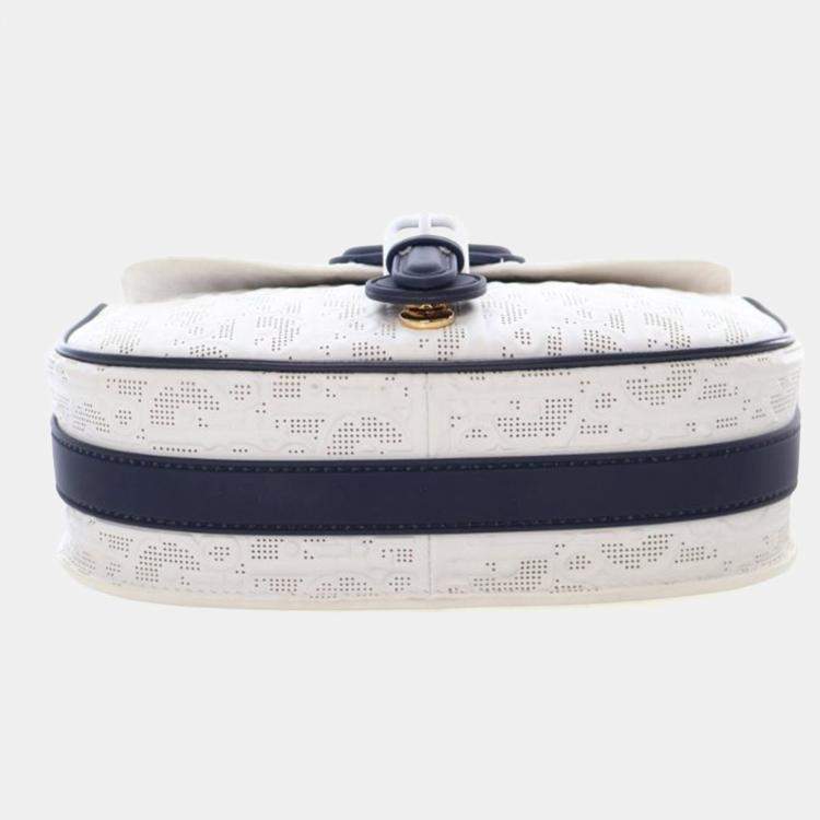 Pre Owned Christian Dior Medium White Calfskin Bobby