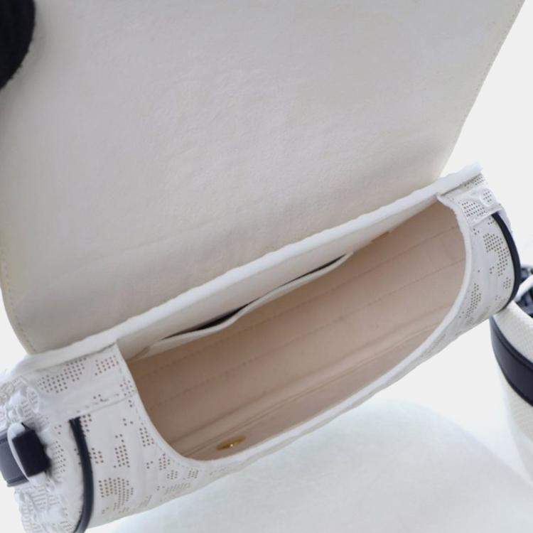 Pre Owned Christian Dior Medium White Calfskin Bobby