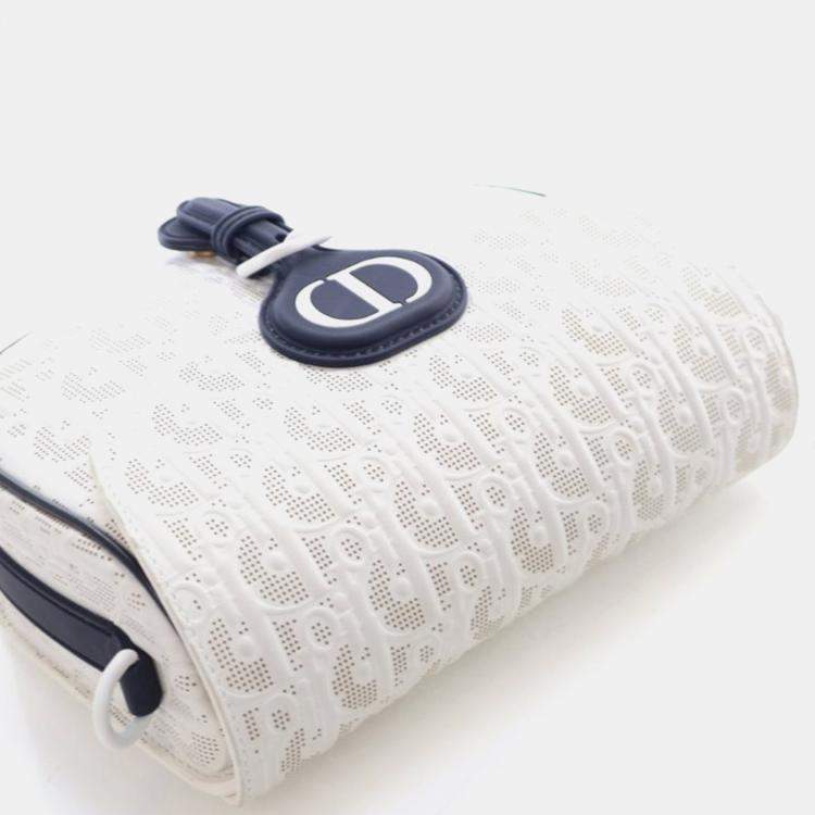 Pre Owned Christian Dior Medium White Calfskin Bobby