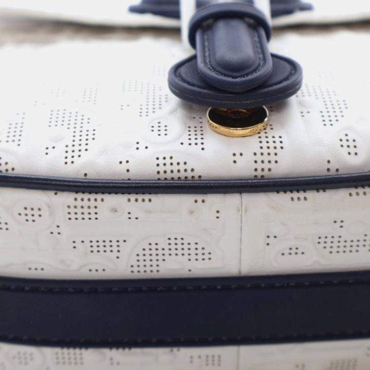 Pre Owned Christian Dior Medium White Calfskin Bobby