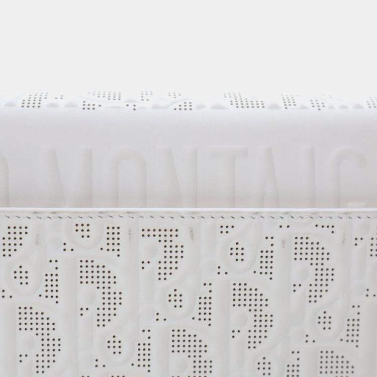 Pre Owned Christian Dior Medium White Calfskin Bobby