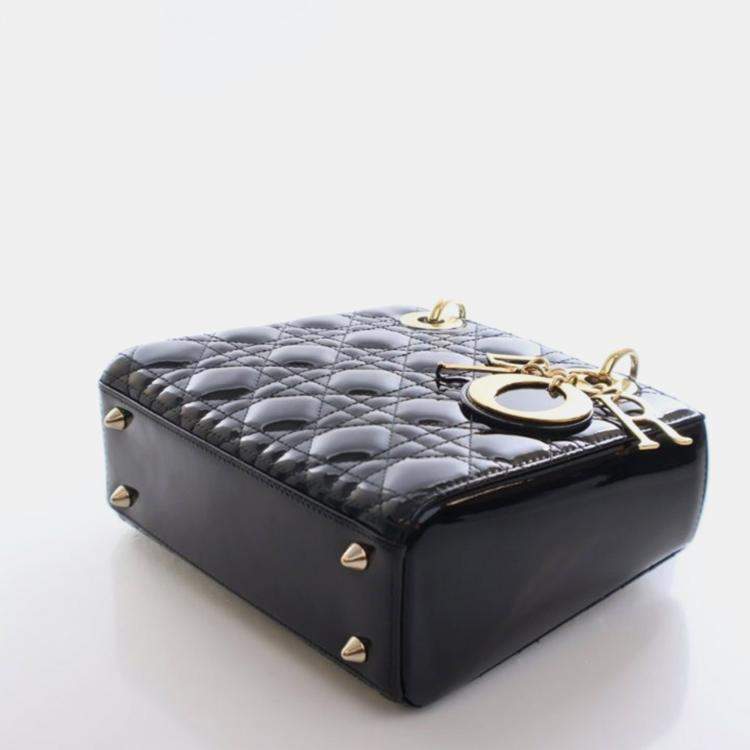 Pre Owned Christian Dior Small Patent Lady Dior