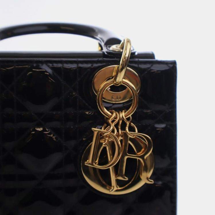Pre Owned Christian Dior Small Patent Lady Dior