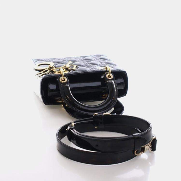 Pre Owned Christian Dior Small Patent Lady Dior