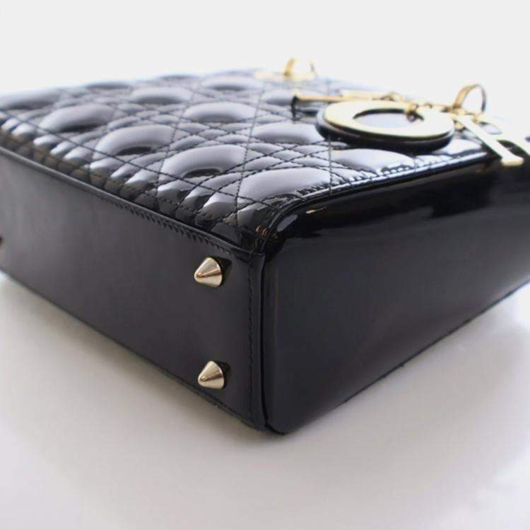 Pre Owned Christian Dior Small Patent Lady Dior