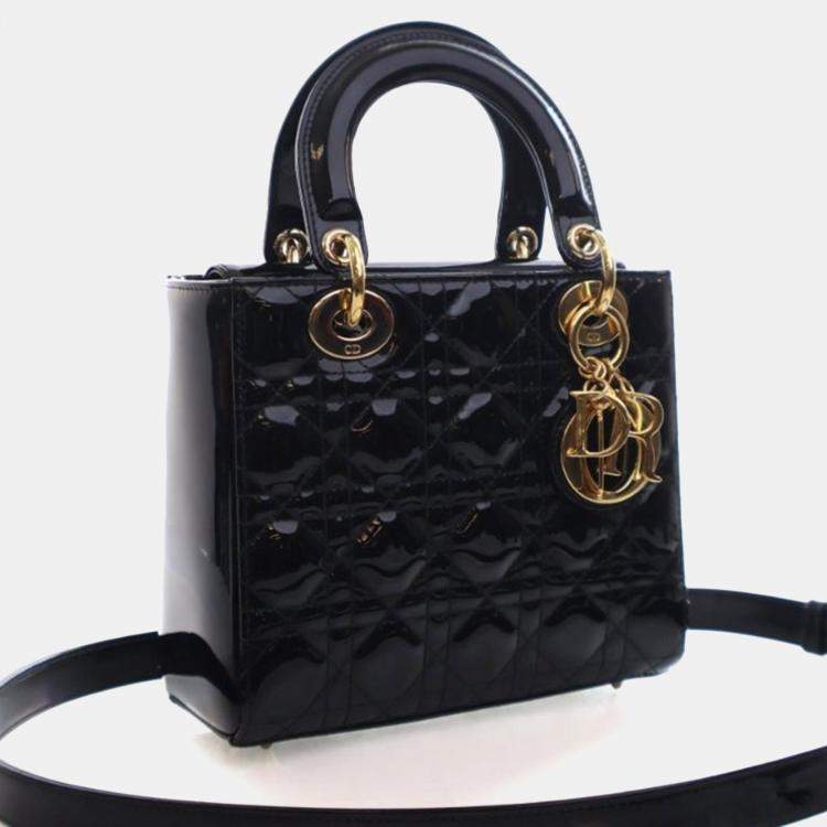 Pre Owned Christian Dior Small Patent Lady Dior