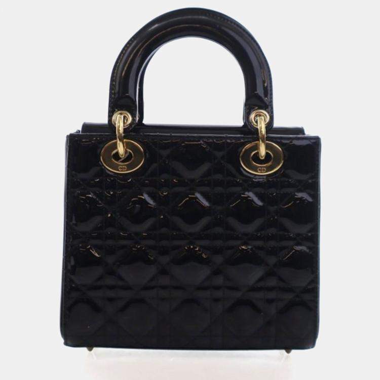 Pre Owned Christian Dior Small Patent Lady Dior