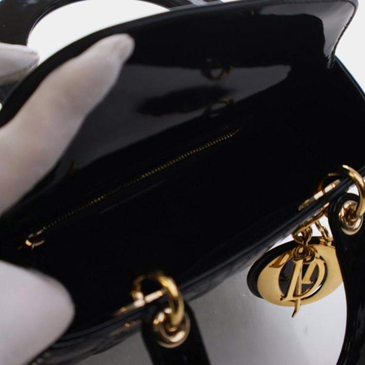 Pre Owned Christian Dior Small Patent Lady Dior