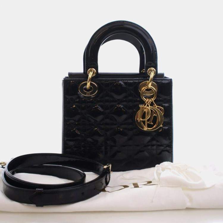 Pre Owned Christian Dior Small Patent Lady Dior